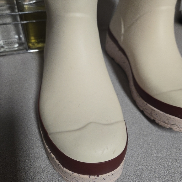 Hunter Original Short Speckle Rain Play Boots Beige/Red - Picture 9 of 13